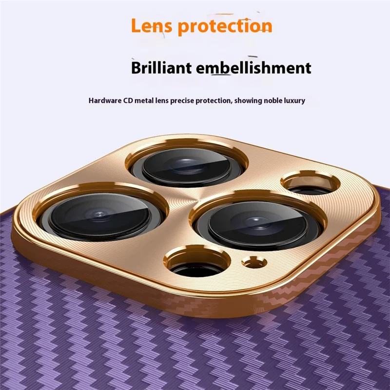 For iPhone 15 Pro Case Carbon Fiber Texture Electroplating Cowhide Leather+TPU Phone Cover - Green