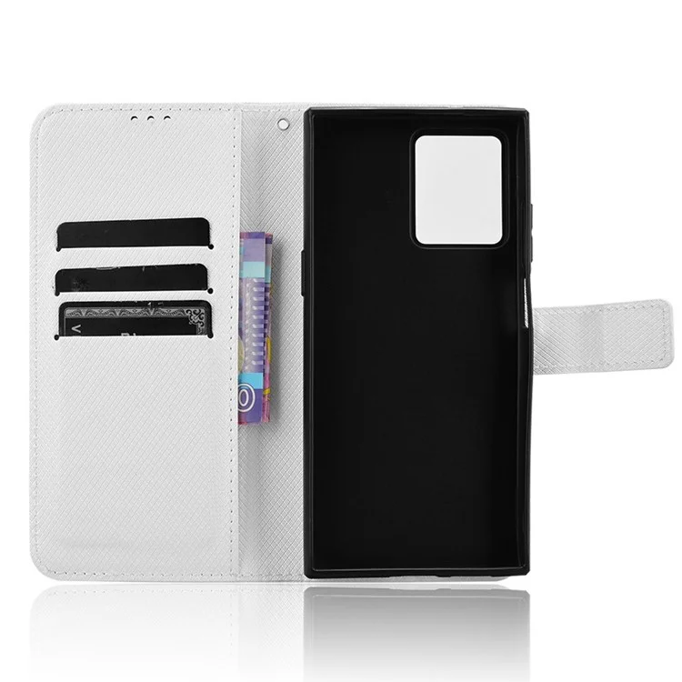 Für HMD Skyline Case PU Leder Diamant Textur Brieftasche Handyhülle - Weiß
