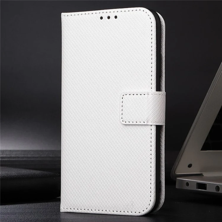 Für HMD Skyline Case PU Leder Diamant Textur Brieftasche Handyhülle - Weiß