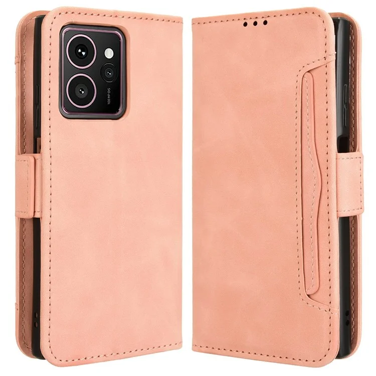 Für HMD Skyline Lederetui Telefon Brieftasche Cover mit mehreren Kartenschlitzen - Pink