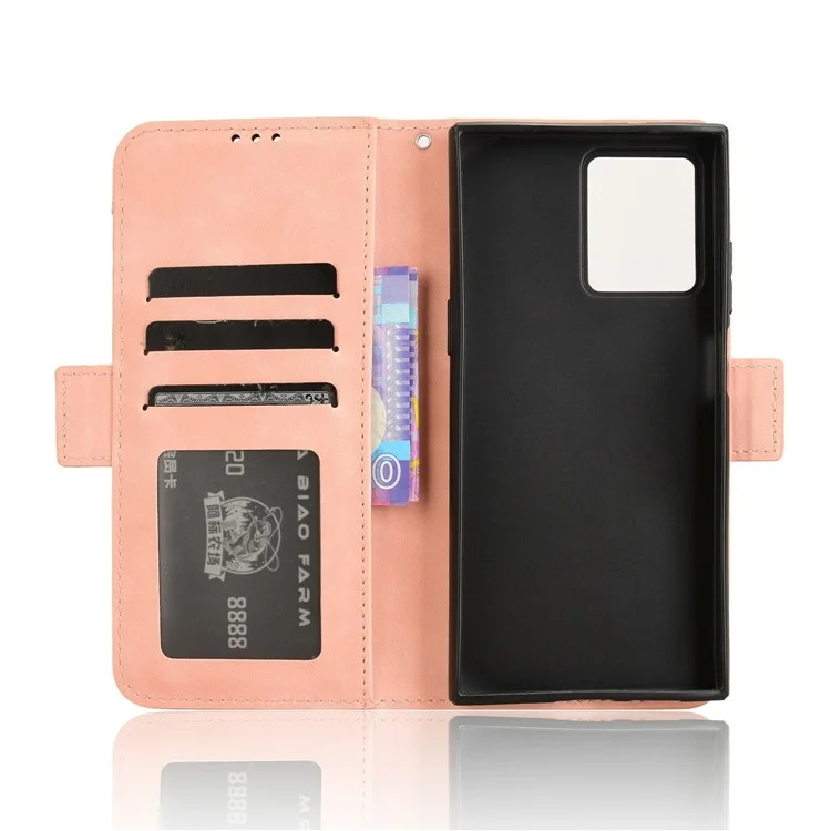 Für HMD Skyline Lederetui Telefon Brieftasche Cover mit mehreren Kartenschlitzen - Pink