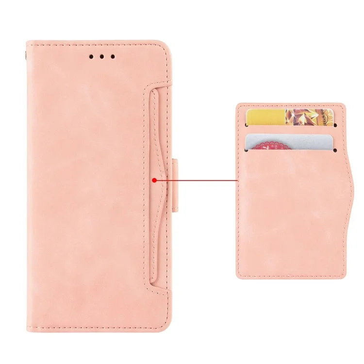 Für HMD Skyline Lederetui Telefon Brieftasche Cover mit mehreren Kartenschlitzen - Pink