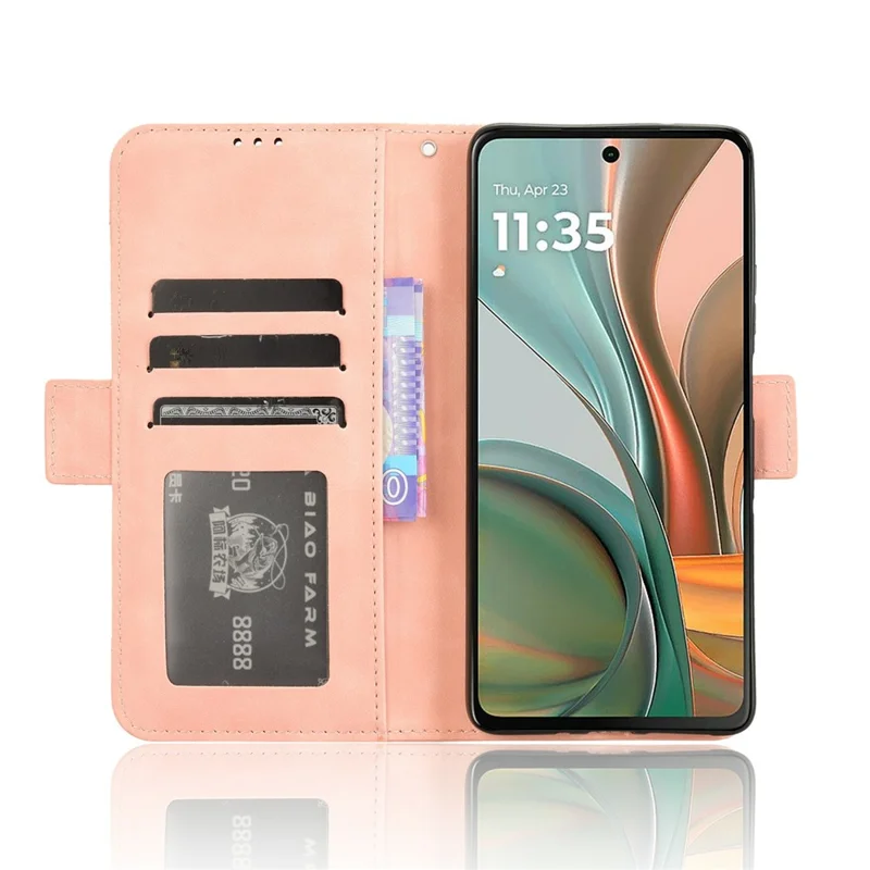 Per Motorola Moto G75 5G Custodia in pelle per telefono Portafoglio con più slot per schede - Rosa