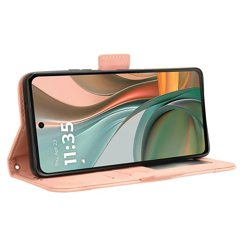 Per Motorola Moto G75 5G Custodia in pelle per telefono Portafoglio con più slot per schede - Rosa