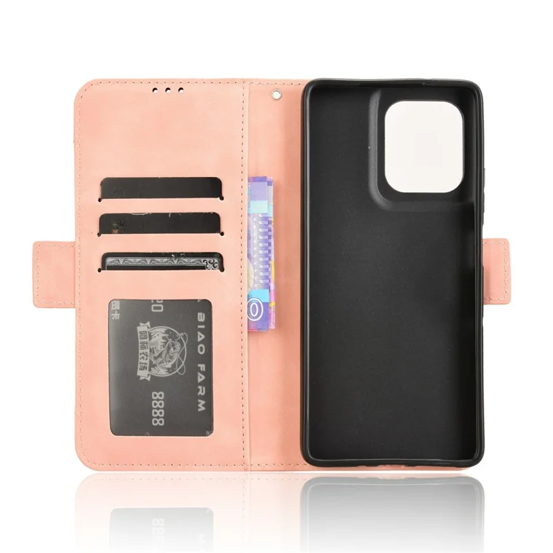 Per Motorola Moto G75 5G Custodia in pelle per telefono Portafoglio con più slot per schede - Rosa