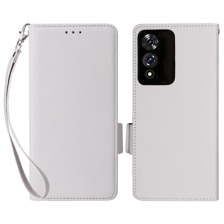 Para Cubot A10 Caso Litchi Textura PU Couro Carteira Flip Capa do Telefone - Branco