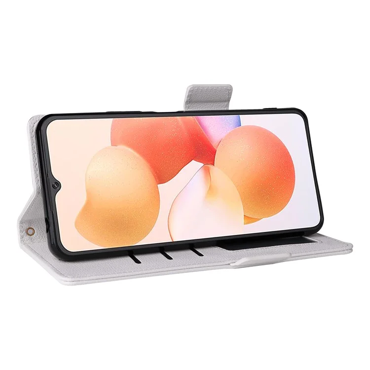 Para Cubot A10 Caso Litchi Textura PU Couro Carteira Flip Capa do Telefone - Branco