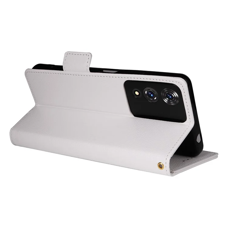 Para Cubot A10 Caso Litchi Textura PU Couro Carteira Flip Capa do Telefone - Branco
