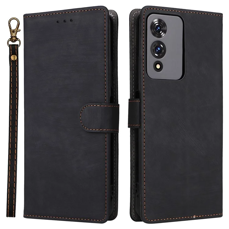 Para Cubot A10 Carteira Caso RFID Bloqueio PU Couro Capa Suporte View - Preto
