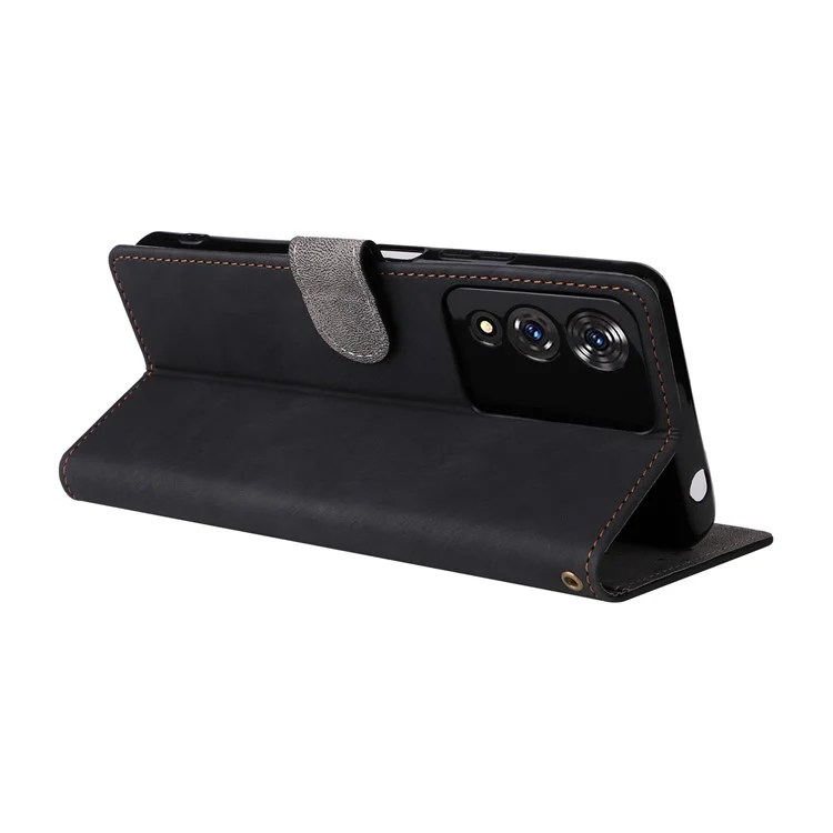 Para Cubot A10 Carteira Caso RFID Bloqueio PU Couro Capa Suporte View - Preto