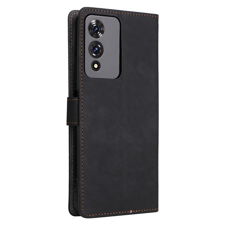 Para Cubot A10 Carteira Caso RFID Bloqueio PU Couro Capa Suporte View - Preto