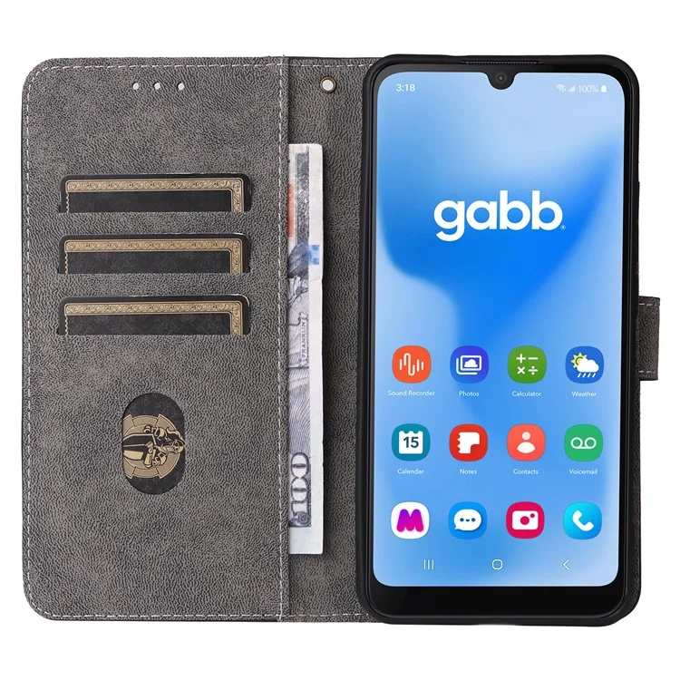 For Gabb Phone 4 Wallet Case RFID Blocking PU Leather Cover Stand View - Purple
