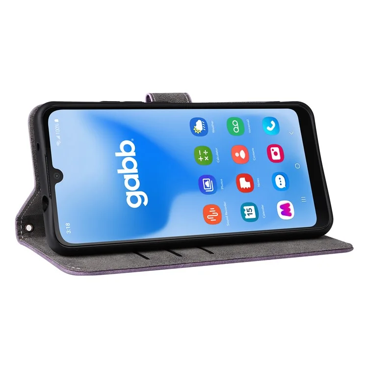 For Gabb Phone 4 Wallet Case RFID Blocking PU Leather Cover Stand View - Purple