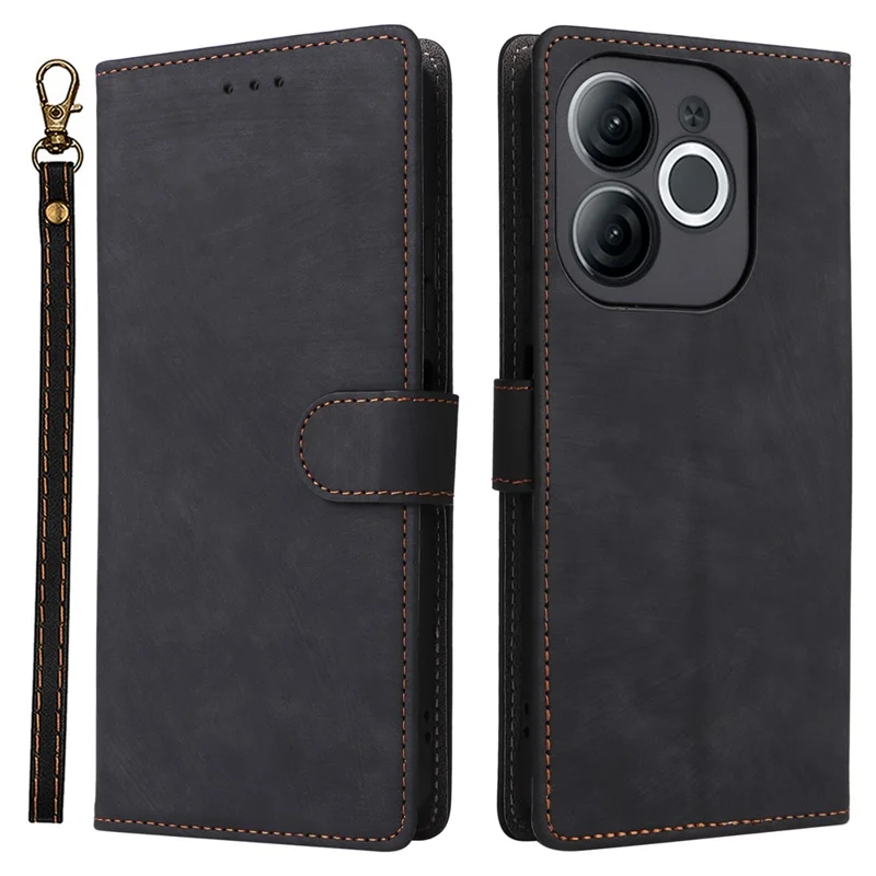 Fodral för itel A80 4G A671LC med plånboksfunktion, RFID-skydd, PU-läder, ställfunktion - Svart