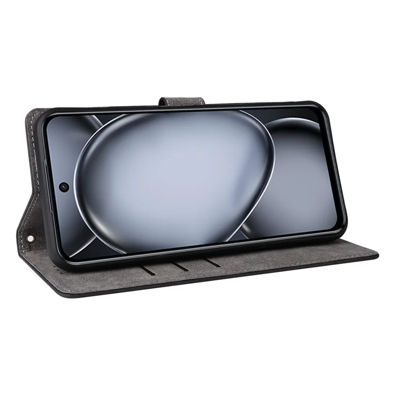 Fodral för itel A80 4G A671LC med plånboksfunktion, RFID-skydd, PU-läder, ställfunktion - Svart