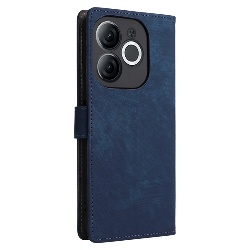 For itel A80 4G A671LC Wallet Case RFID Blocking PU Leather Cover Stand View - Blue