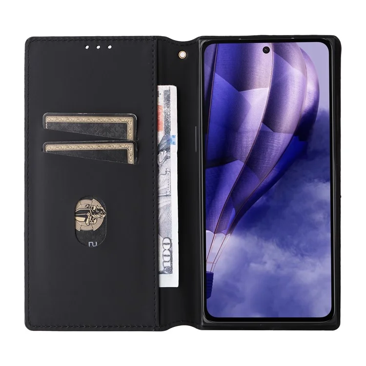 Para HMD Skyline Wallet Case Capa de Telefone em Couro Estampado Rombo - Vermelho
