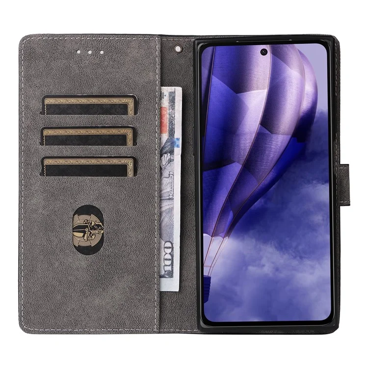 Para Capa Carteira HMD Skyline com Bloqueio RFID, Capa de Couro PU com Suporte e Visor - Preta