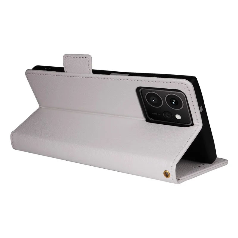 For HMD Skyline Case with Wrist Strap Litchi Texture PU Leather Wallet Phone Cover - White