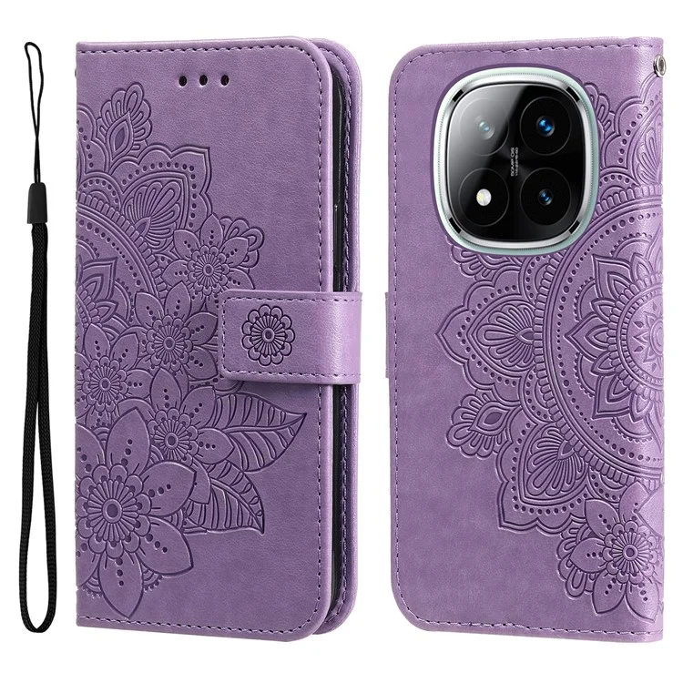 Funda de cuero sintético con tapa y soporte para Xiaomi Redmi Note 14 Pro+ 5G / Note 14 Pro 5G - Morado