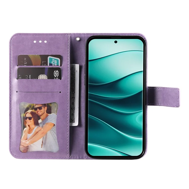 Funda de cuero sintético con tapa y soporte para Xiaomi Redmi Note 14 Pro+ 5G / Note 14 Pro 5G - Morado
