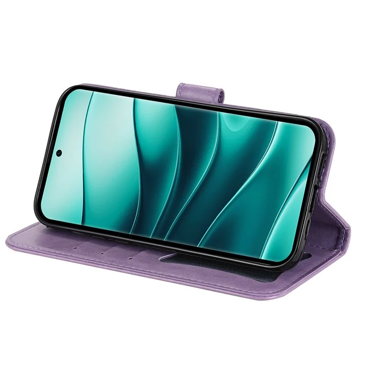 Funda de cuero sintético con tapa y soporte para Xiaomi Redmi Note 14 Pro+ 5G / Note 14 Pro 5G - Morado