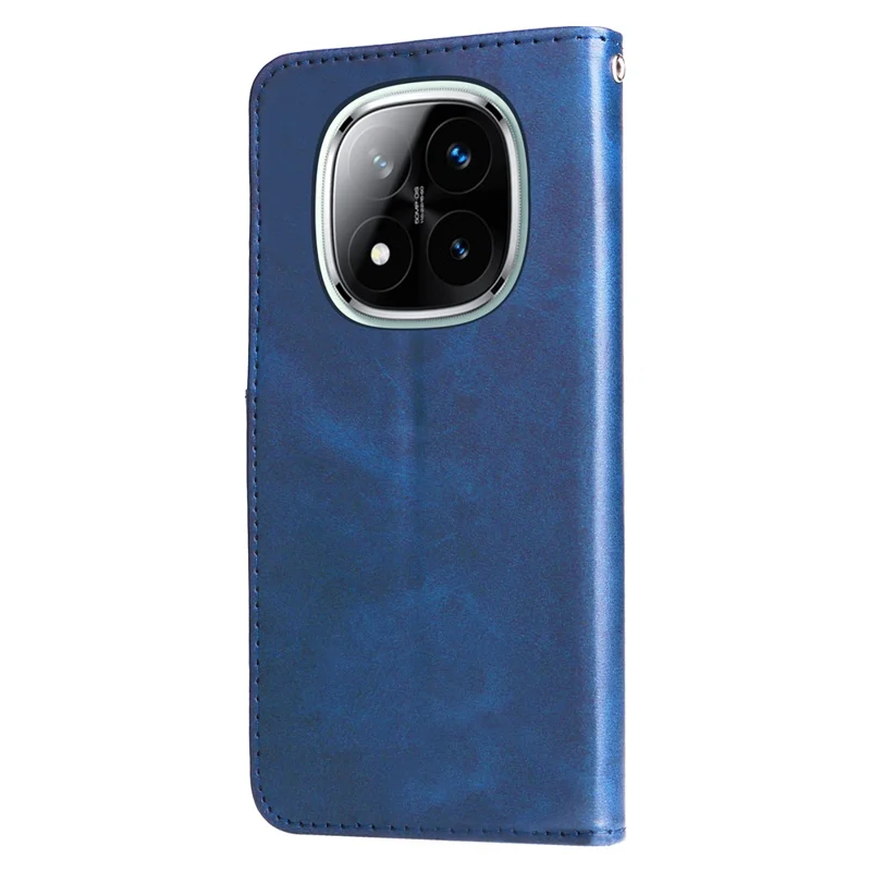 For Xiaomi Redmi Note 14 Pro+ 5G / Note 14 Pro 5G / Poco X7 5G Case Zipper Wallet Calf Texture PU Leather Phone Cover - Blue