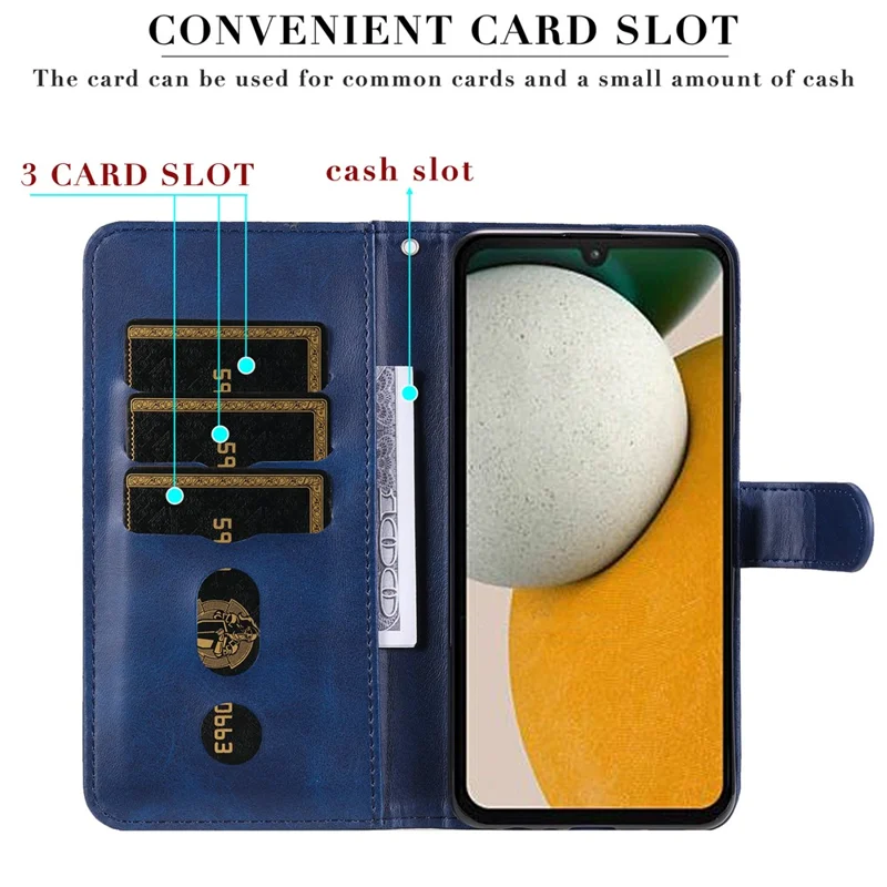 Voor Samsung Galaxy S25 Hoesje met Ritsportemonnee Kalfstextuur PU Leren Telefoonhoes - Blauw