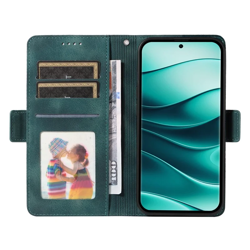 Voor Xiaomi Redmi Note 14 Pro+ 5G / Note 14 Pro 5G / Poco X7 5G hoesje PU lederen telefoonhoesje met ruitvormig sterrenpatroon - Groen