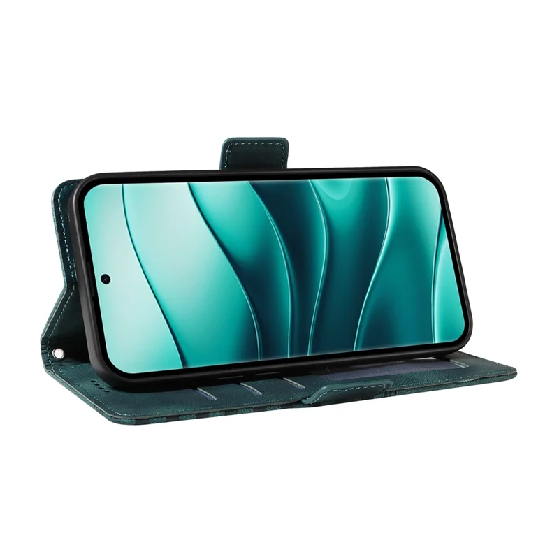 Voor Xiaomi Redmi Note 14 Pro+ 5G / Note 14 Pro 5G / Poco X7 5G hoesje PU lederen telefoonhoesje met ruitvormig sterrenpatroon - Groen