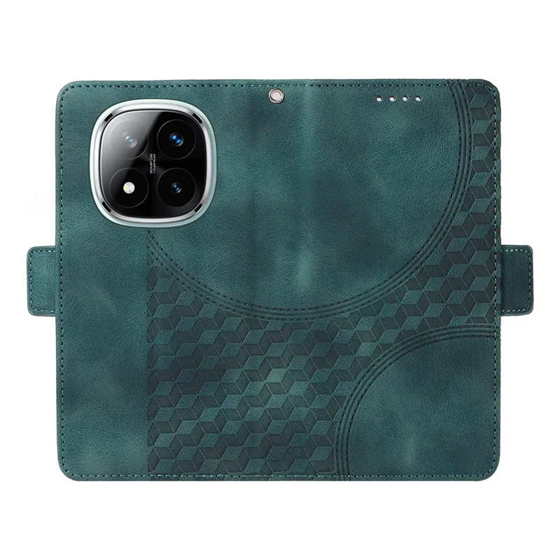 Voor Xiaomi Redmi Note 14 Pro+ 5G / Note 14 Pro 5G / Poco X7 5G hoesje PU lederen telefoonhoesje met ruitvormig sterrenpatroon - Groen