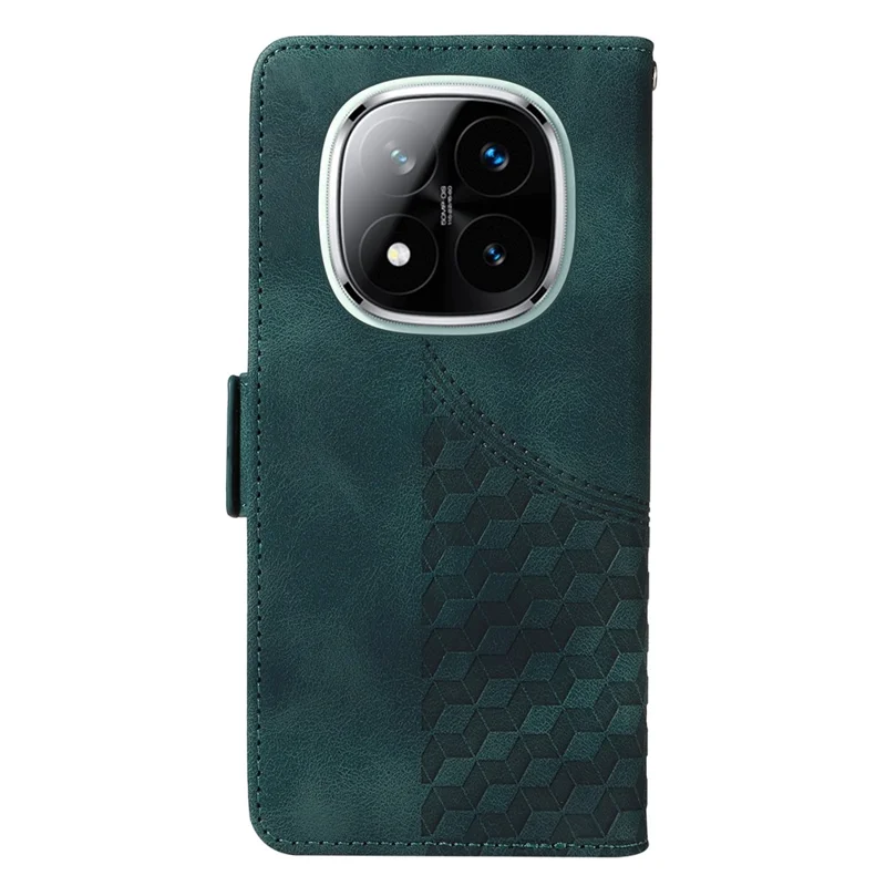 Voor Xiaomi Redmi Note 14 Pro+ 5G / Note 14 Pro 5G / Poco X7 5G hoesje PU lederen telefoonhoesje met ruitvormig sterrenpatroon - Groen
