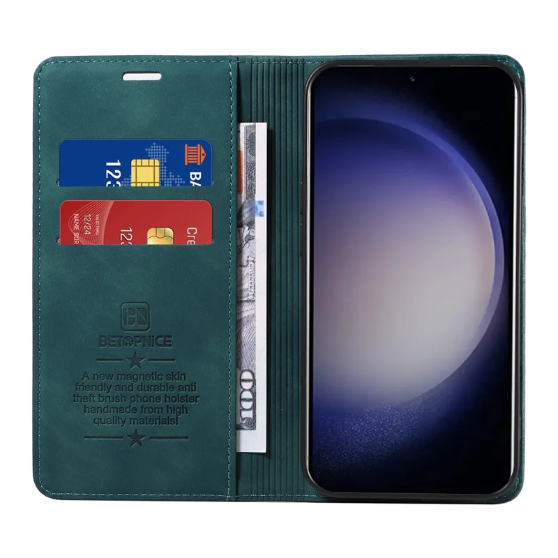 BETOPNICE 003 dla Samsung Galaxy S25+ Etui portfelik Skórzana obudowa z podstawką - Zielony