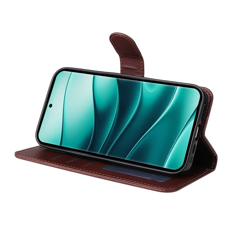 For Xiaomi Redmi Note 14 Pro+ 5G / Note 14 Pro 5G / Poco X7 5G Case Wallet PU Leather Folio Flip Phone Cover - Brown