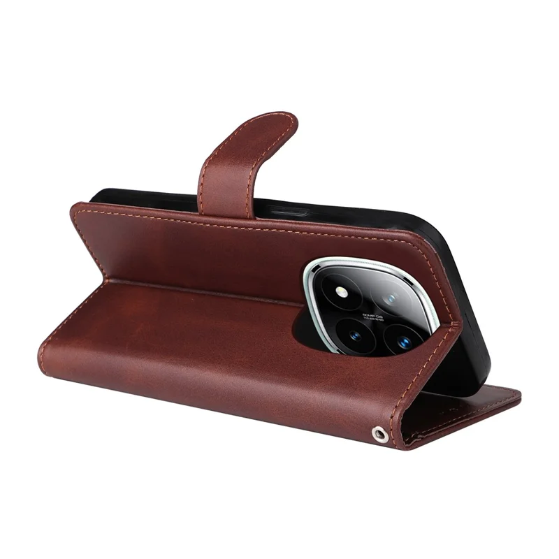 For Xiaomi Redmi Note 14 Pro+ 5G / Note 14 Pro 5G / Poco X7 5G Case Wallet PU Leather Folio Flip Phone Cover - Brown