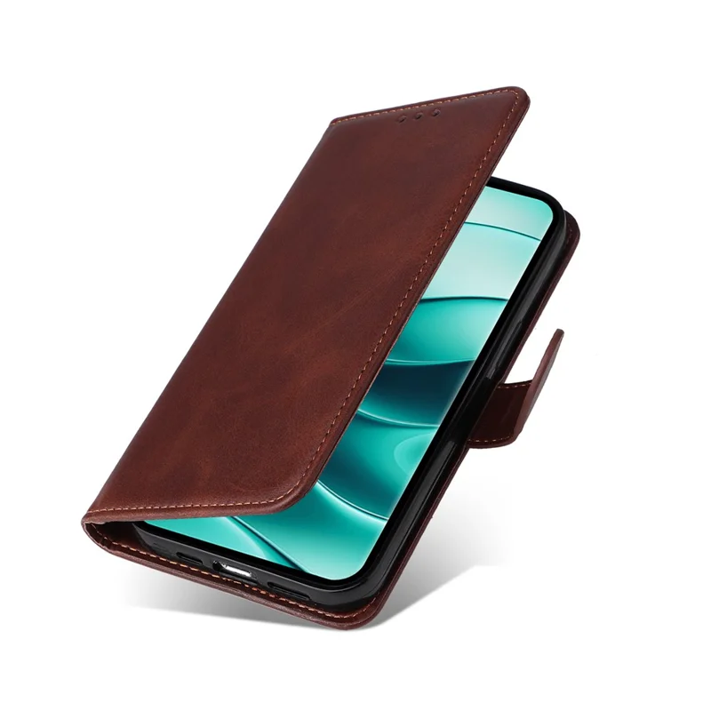 For Xiaomi Redmi Note 14 Pro+ 5G / Note 14 Pro 5G / Poco X7 5G Case Wallet PU Leather Folio Flip Phone Cover - Brown