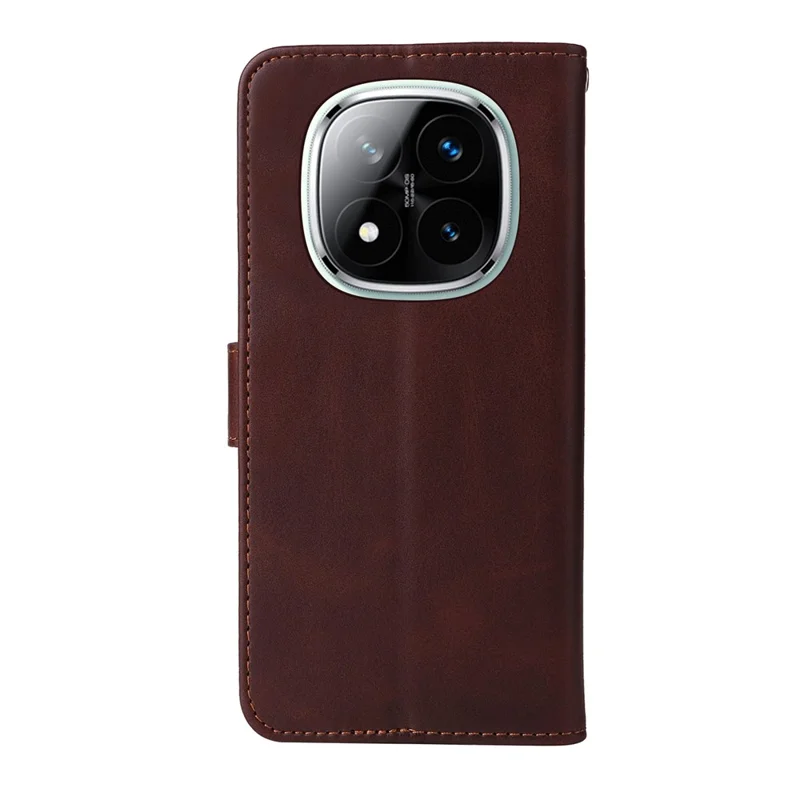 For Xiaomi Redmi Note 14 Pro+ 5G / Note 14 Pro 5G / Poco X7 5G Case Wallet PU Leather Folio Flip Phone Cover - Brown