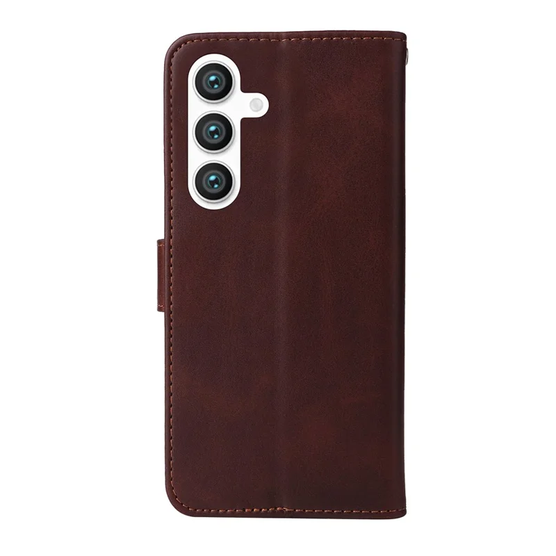 Para Samsung Galaxy S25 Case Wallet PU Leather Folio Flip Phone Cover - Brown