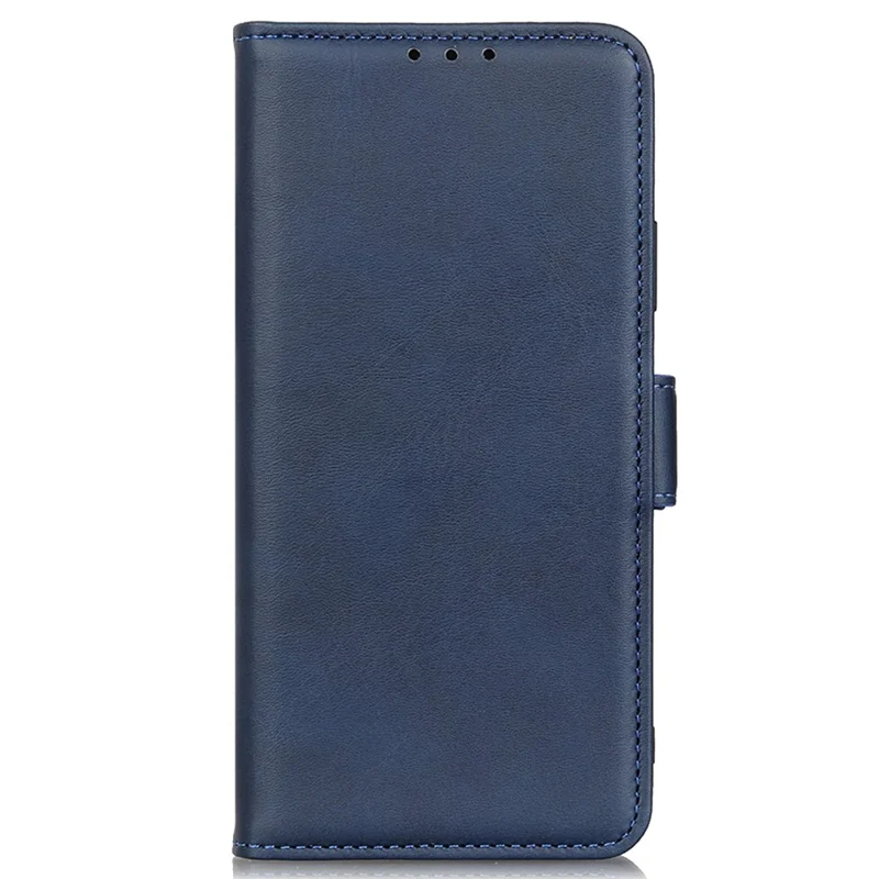 For Motorola Moto G35 5G Case Stand Cowhide Texture PU Leather Phone Cover - Blue