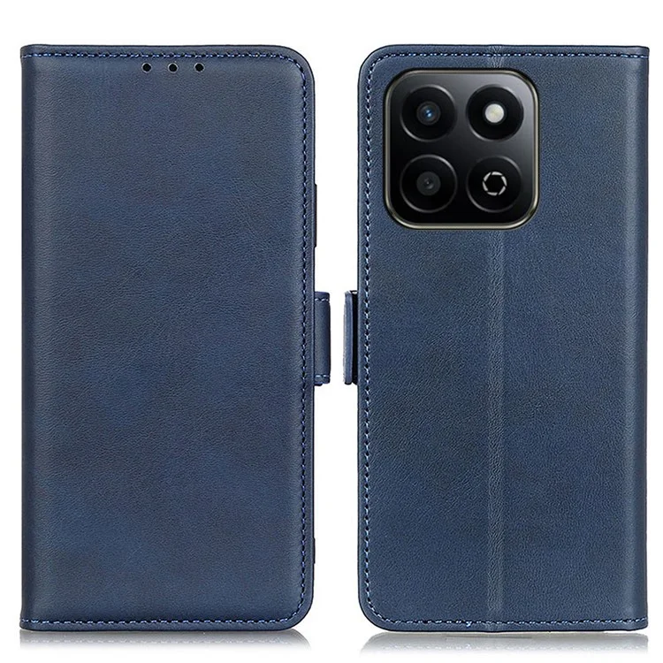 Per Honor 200 Smart 5G / Play 60 Plus 5G Custodia con supporto Texture pelle di mucca PU Leather Cover per telefono - Blu