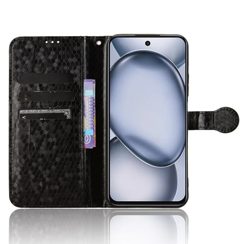 Etui portfelowe z wzorem kropek do itel A80 4G, pokrowiec telefoniczny z syntetycznej skóry PU - Czarny