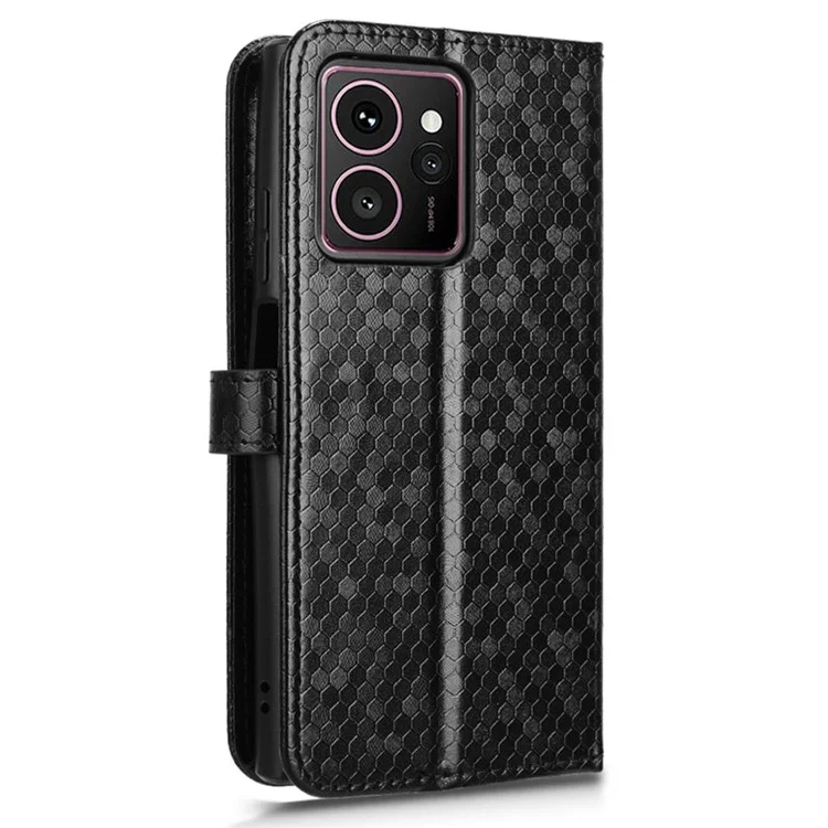 Para HMD Skyline Wallet Case Padrão de Pontos Impresso Capa de Couro PU para Telefone - Preto