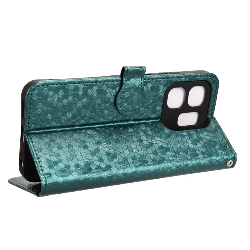 For Infinix Hot 50i 4G  /  Smart 9 4G Wallet Case Dot Pattern Imprint PU Leather Phone Cover - Green