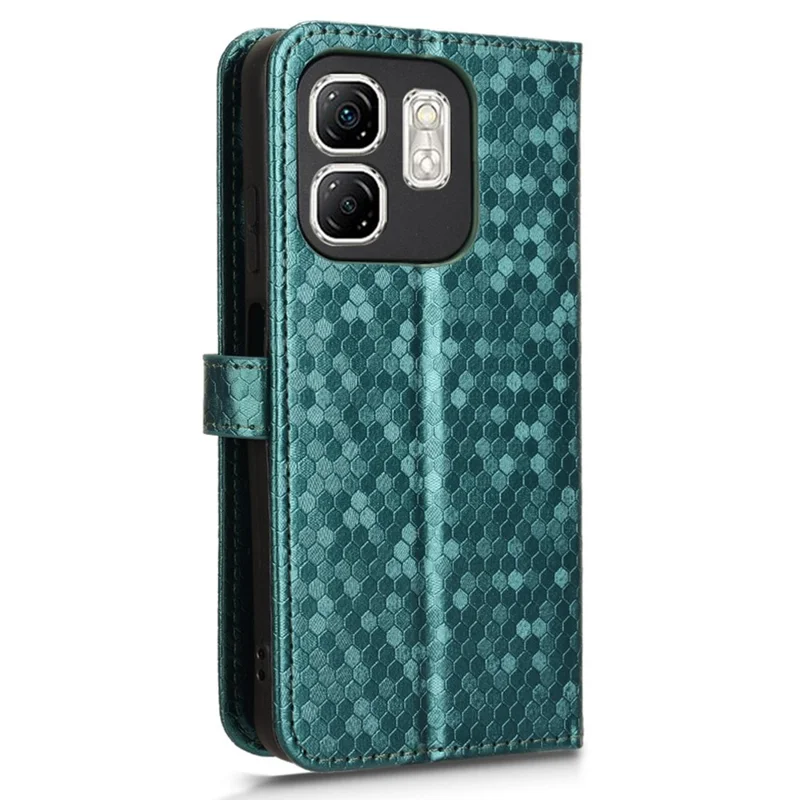For Infinix Hot 50i 4G  /  Smart 9 4G Wallet Case Dot Pattern Imprint PU Leather Phone Cover - Green