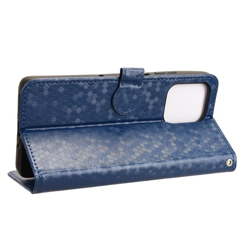 Portemonnee hoesje voor Motorola Moto G75 5G met stippenpatroon imitatie lederen telefoonhoes - Donkerblauw