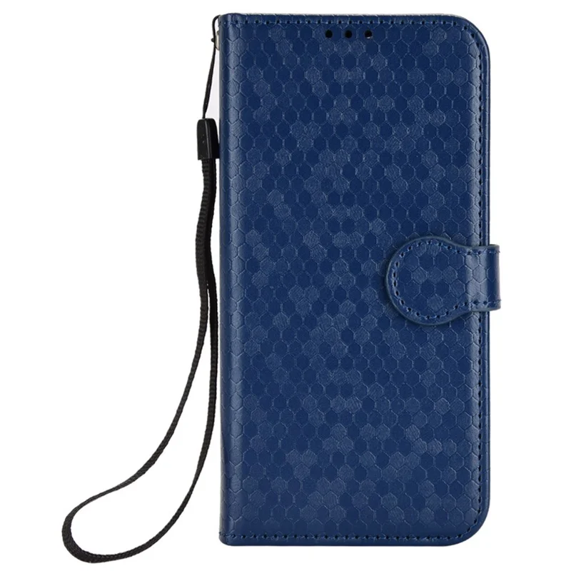 Portemonnee hoesje voor Motorola Moto G75 5G met stippenpatroon imitatie lederen telefoonhoes - Donkerblauw