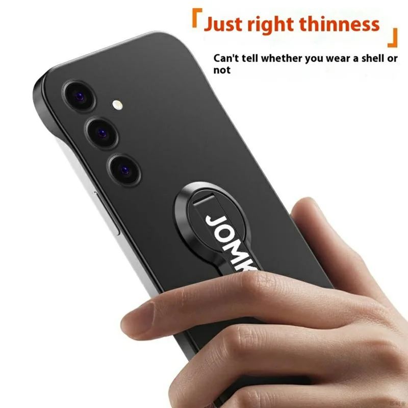 Capa para Samsung Galaxy S24 em PC rígido com pintura de assadeira sem moldura e suporte - Preto