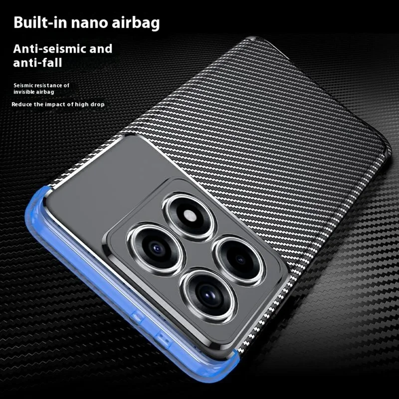 For Xiaomi 14T Case Carbon Fiber Texture TPU Phone Cover Heat Dissipation