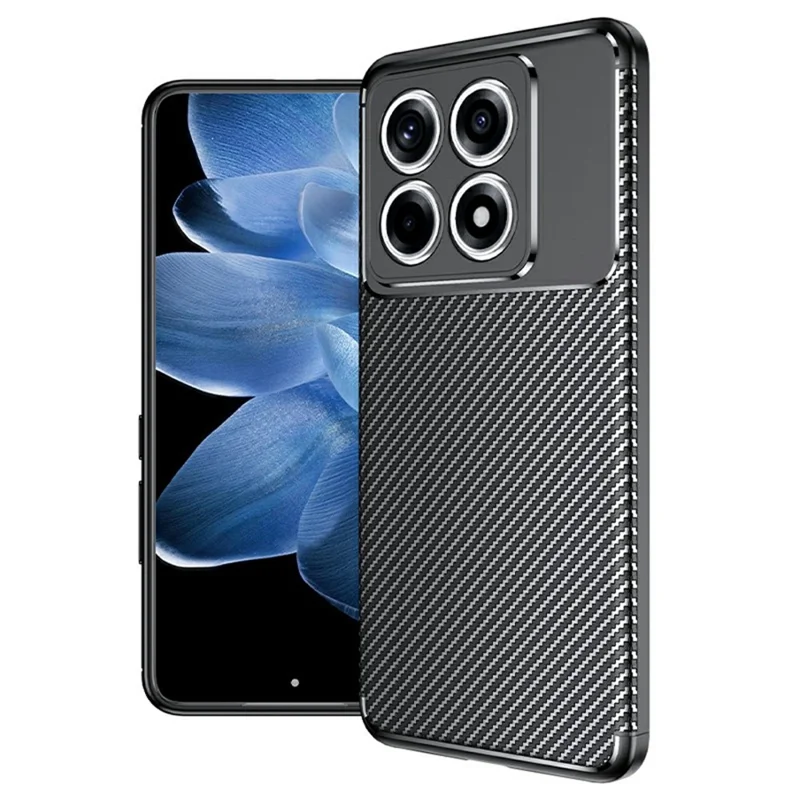 Funda para Xiaomi 14T Pro, textura de fibra de carbono, funda de TPU para teléfono con disipación de calor