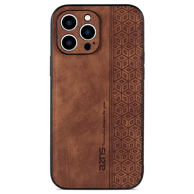 AZNS Для Iphone 12 Pro 6,1 Дюйма Против Царапины PU Leather+TPU Phone Cover Immply Pattern Case Cash - Коричневый